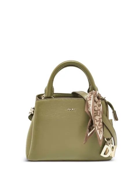 DKNY Vintage attached-scarf leather tote bag