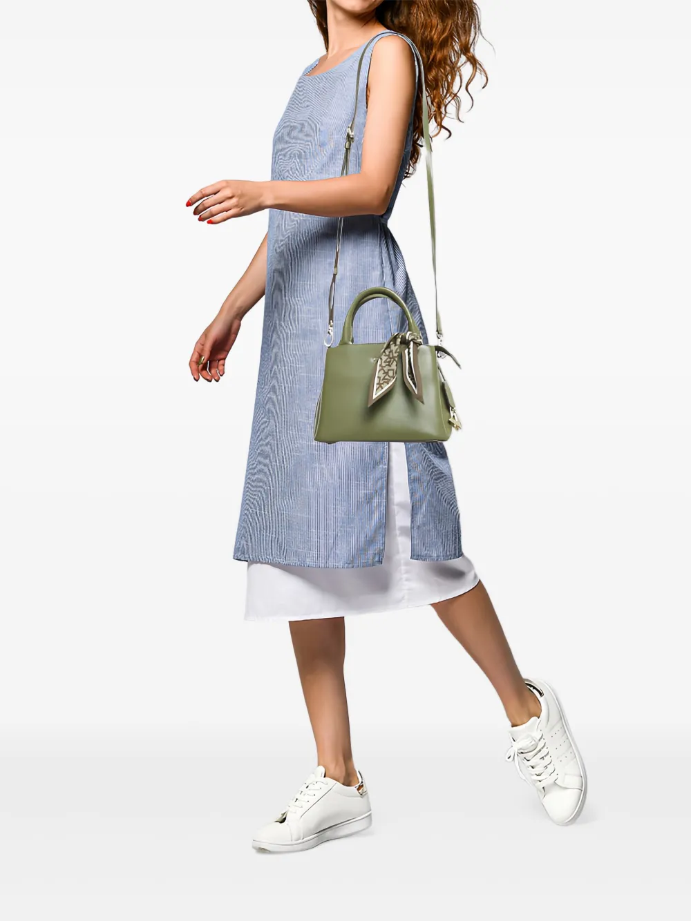 DKNY Vintage attached-scarf leather tote bag | Pre-Owned | Image 2