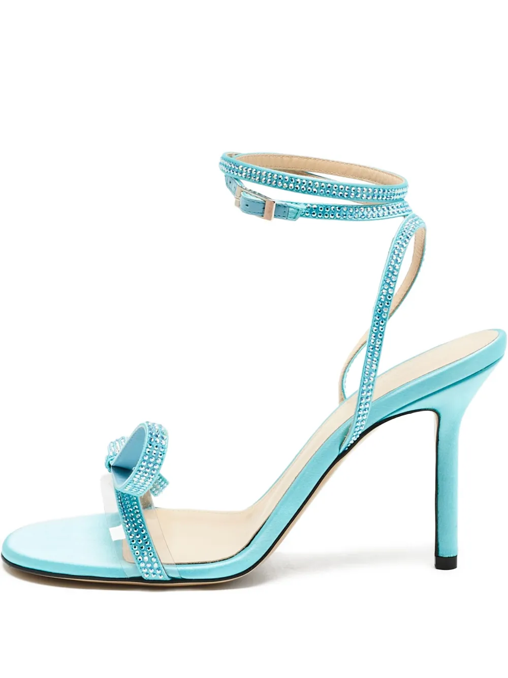 MACH & MACH pre-owned 90mm rhinestone-embellished strappy sandals | Blue | Image 1