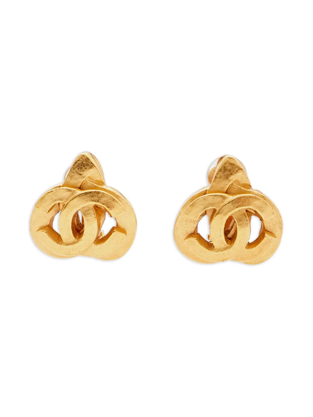 CHANEL Pre-Owned CC logo clip-on earrings - Oro