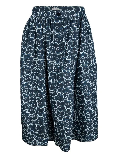 Miu Miu Pre-Owned — floral-print gathered skirt
