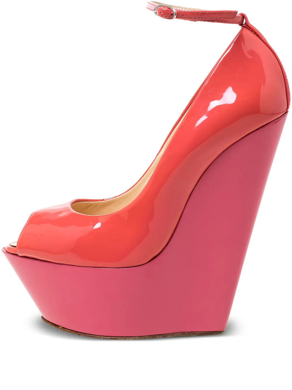 150mm peep-toe wedge pumps