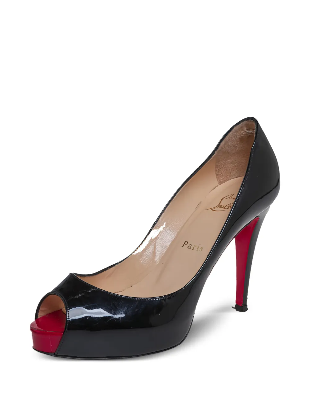 Christian Louboutin Pre-Owned 95 mm New Prive pumps met open neus - Zwart