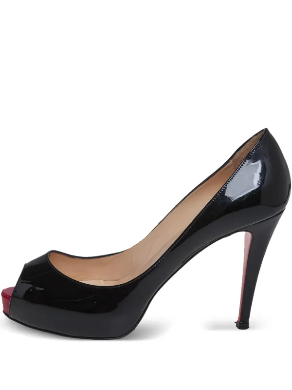 Christian Louboutin Pre-Owned 95mm New Prive peep-toe Pumps Black  FARFETCH IN