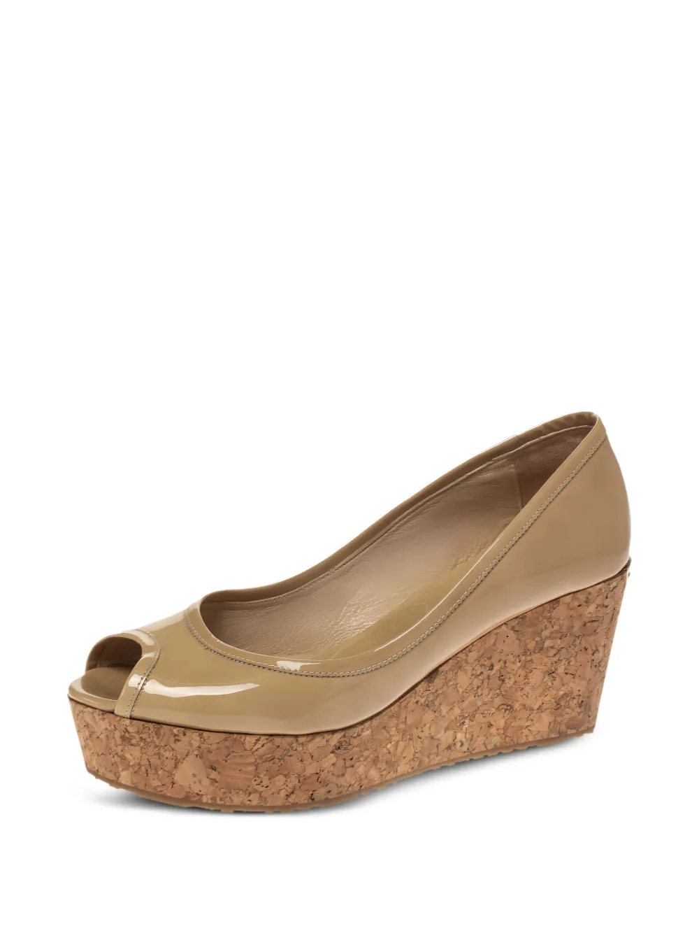 Jimmy Choo Pre-Owned 75mm patent leather cork wedge pumps | Image 2