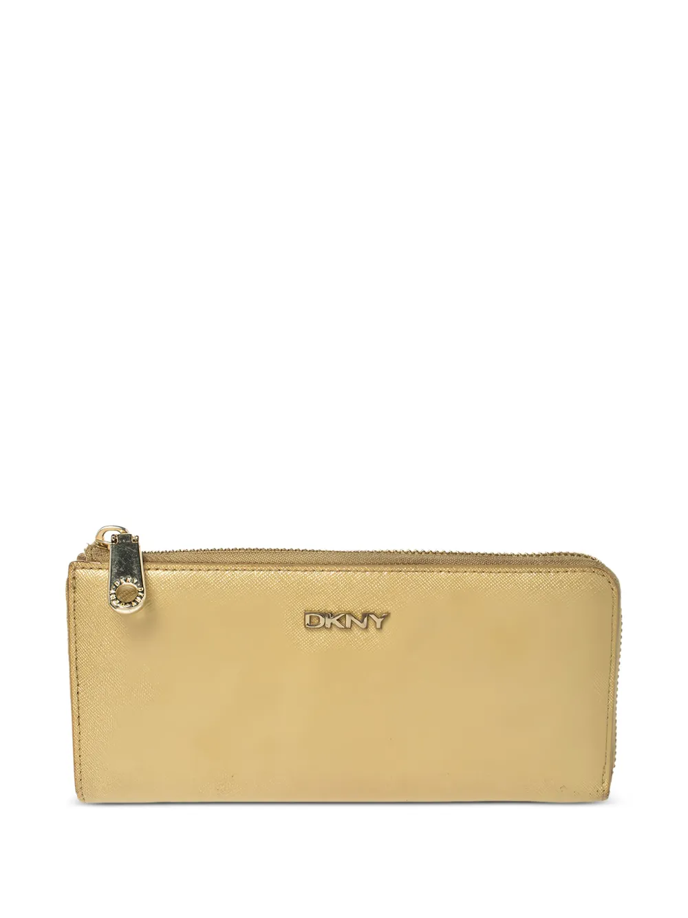 pre-owned zip leather continental wallet