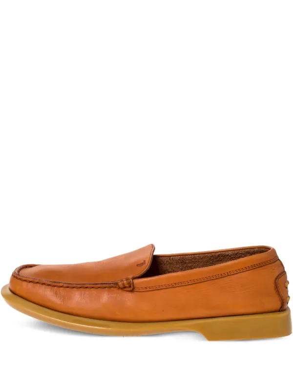 TOD'S オレンジ レザー ローファー オレンジ レザー ローファー 24cm