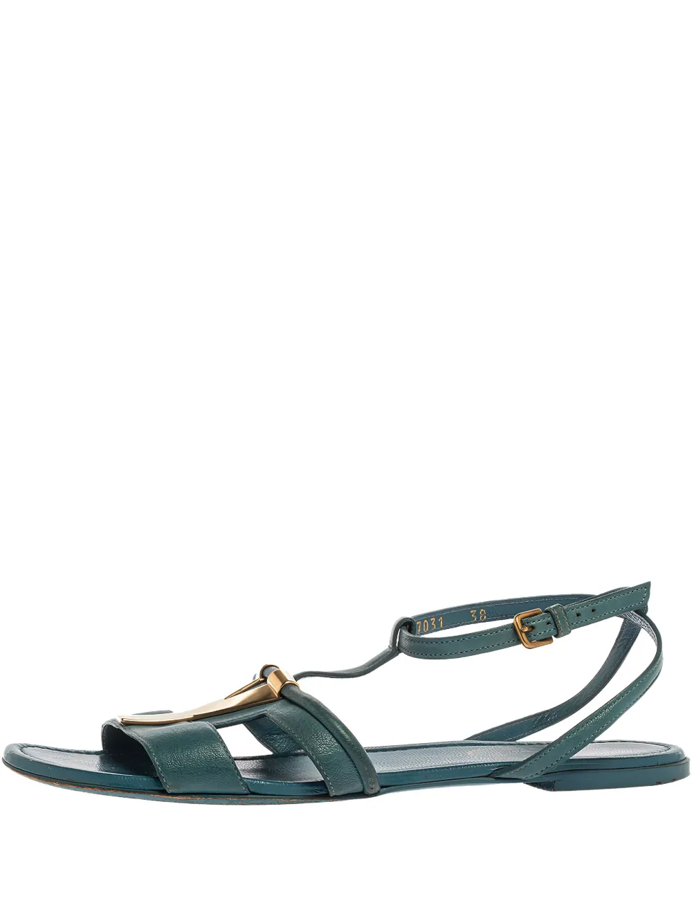 Saint Laurent Pre-Owned Ycon leather sandals | Blue | Image 1