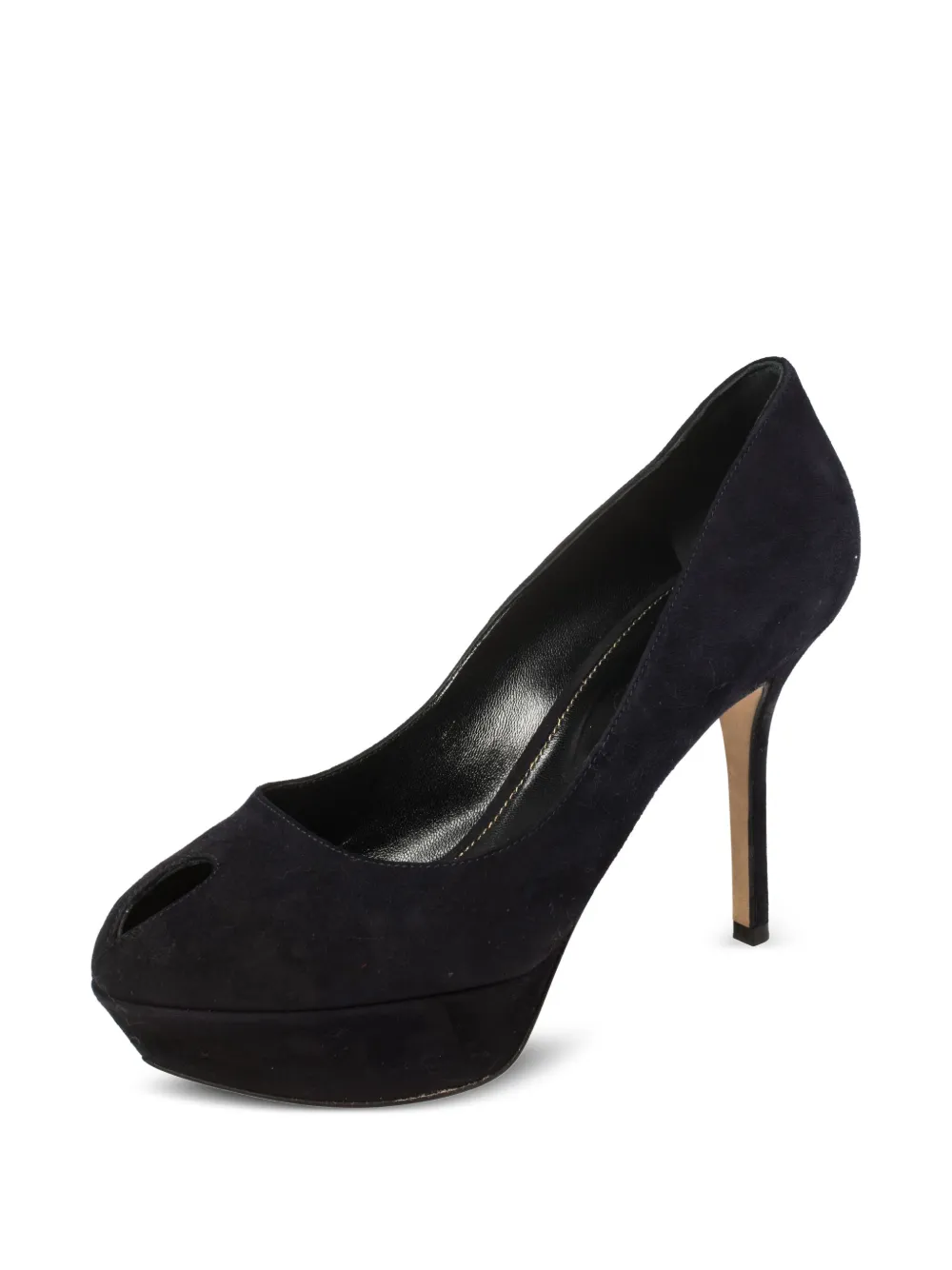 Sergio Rossi Vintage Suède pumps met plateauzool - Blauw