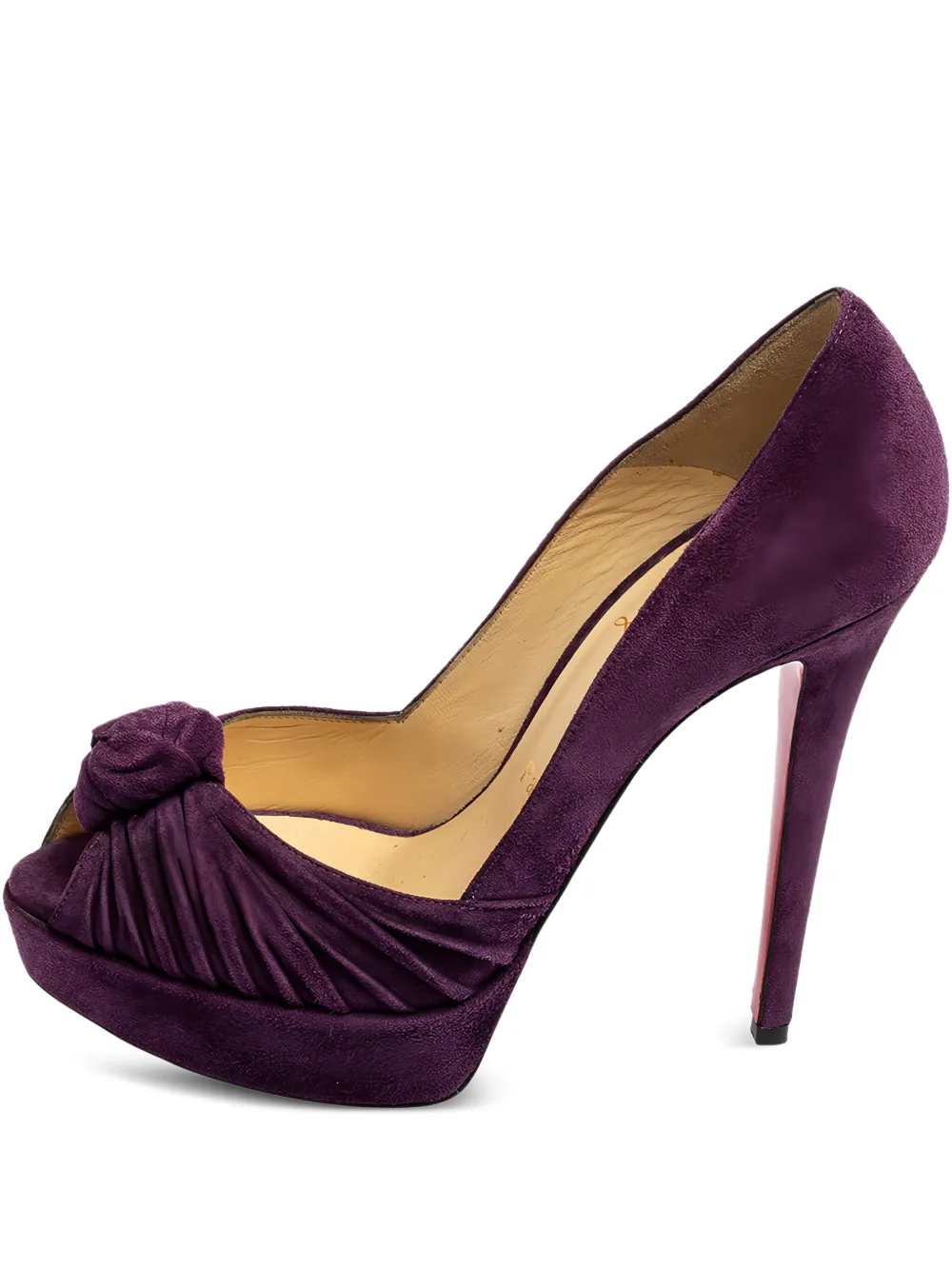 Christian Louboutin Pre-Owned ピープトゥ スエードパンプス - パープル Christian Louboutin Pre-Owned ピープトゥ スエードパンプス - パープル