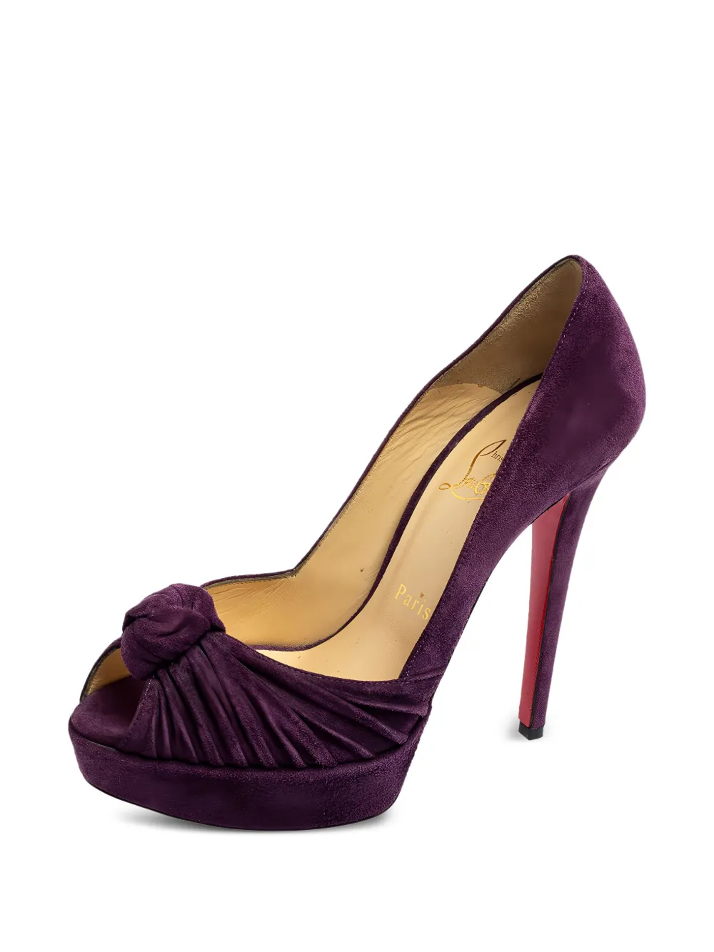 Christian Louboutin Pre-Owned Suède pumps met open neus - Paars