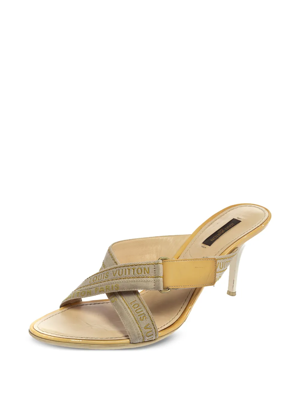 Louis Vuitton Pre-Owned 80 mm sandalen met logoband - Beige