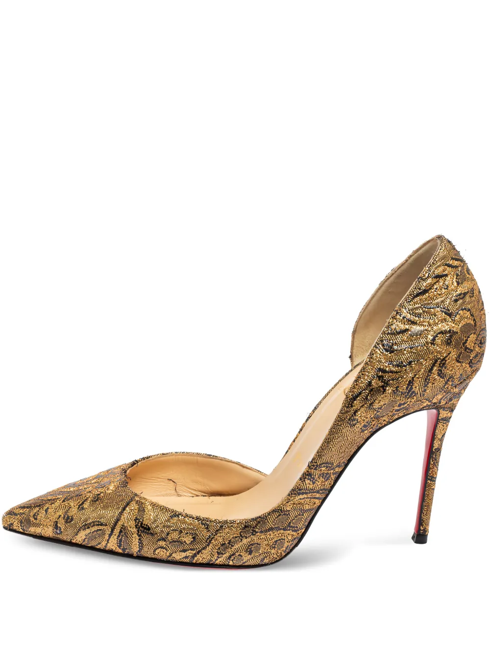 Christian Louboutin Pre-Owned 100mm Dorsay heeled pumps | Gold | Image 1