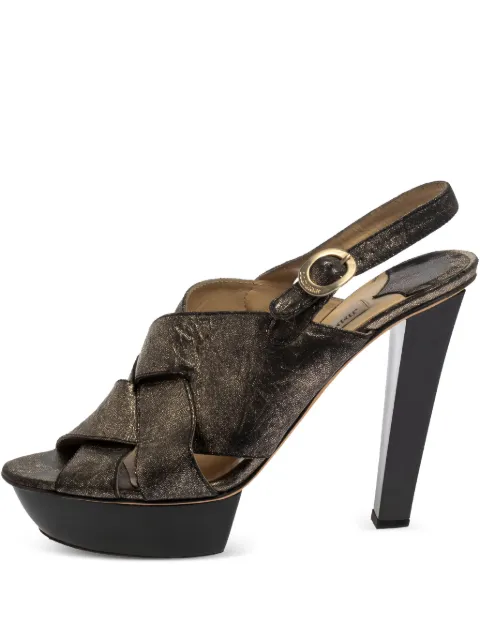 Jimmy Choo Pre-Owned 130mm metallic platform sandals