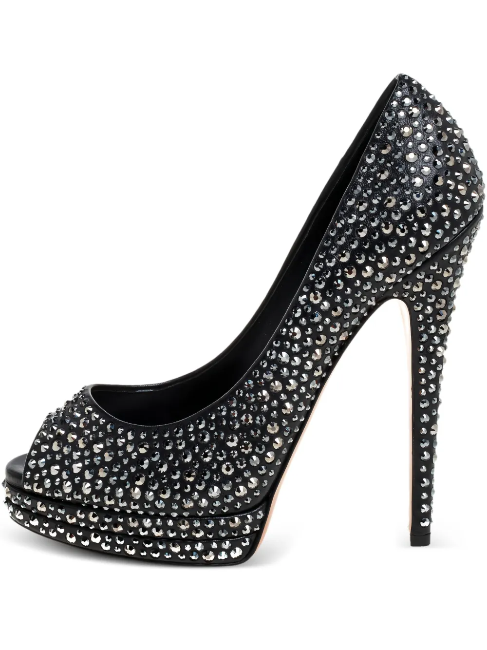 Casadei Vintage プレオウンド ビジュートリム パンプス 140mm - ブラック Casadei Vintage プレオウンド ビジュートリム パンプス 140mm - ブラック