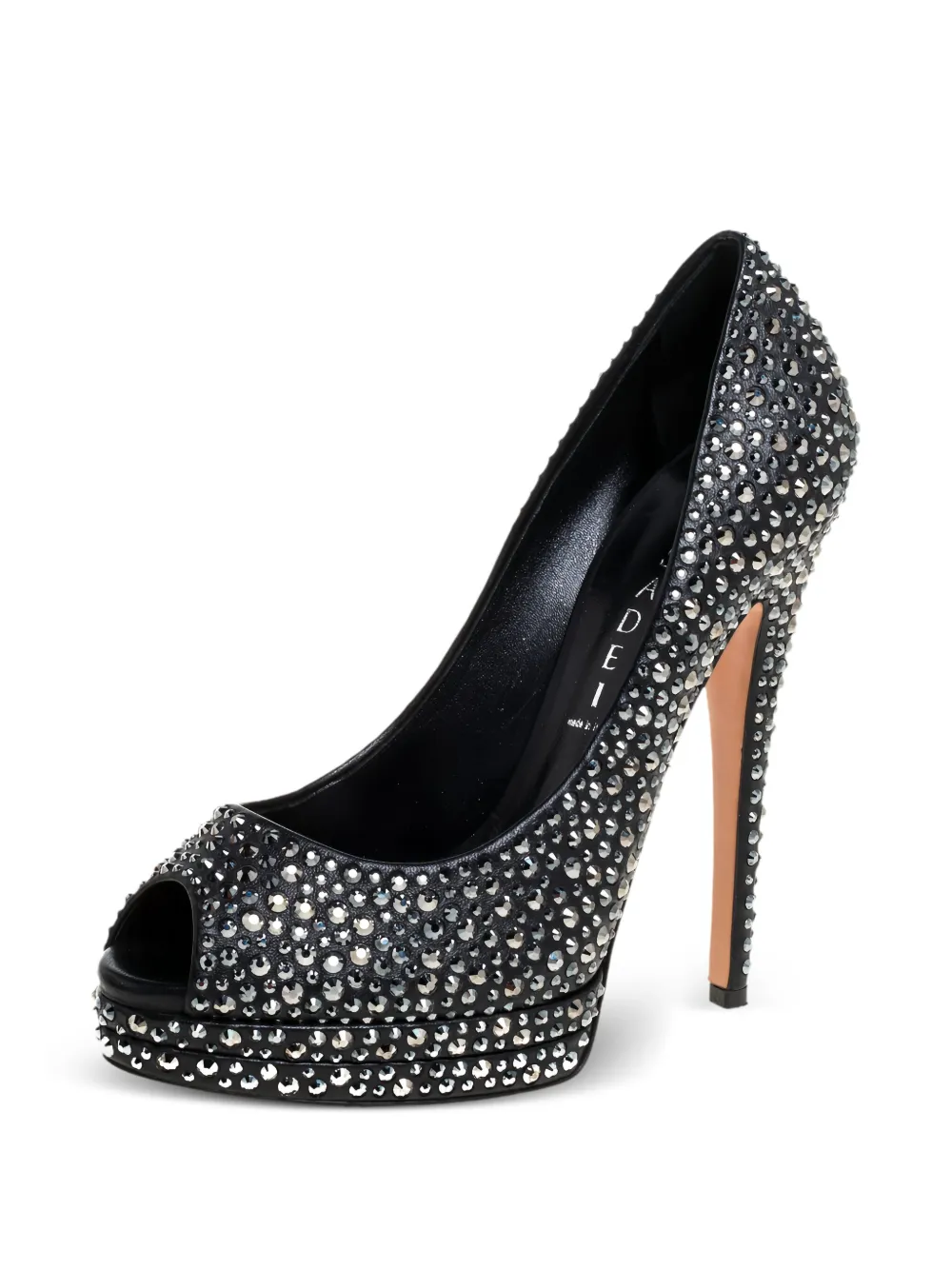 Casadei Vintage Pre-owned 140 mm pumps verfraaid met kristallen - Zwart