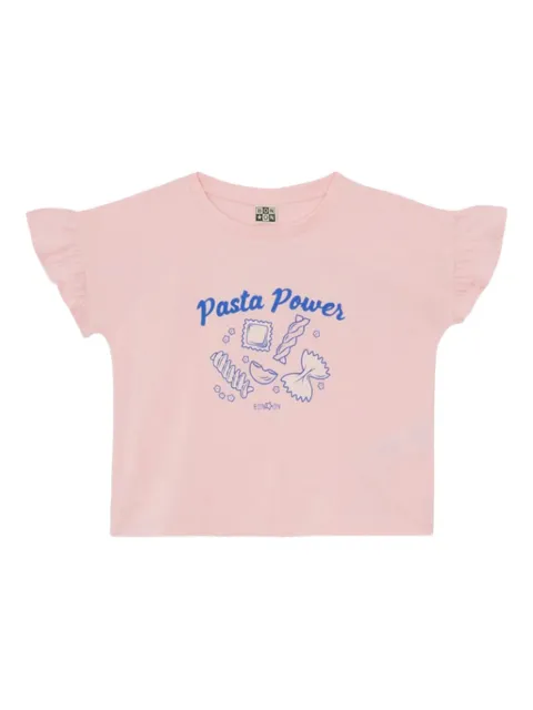 Bonton ruffled graphic top