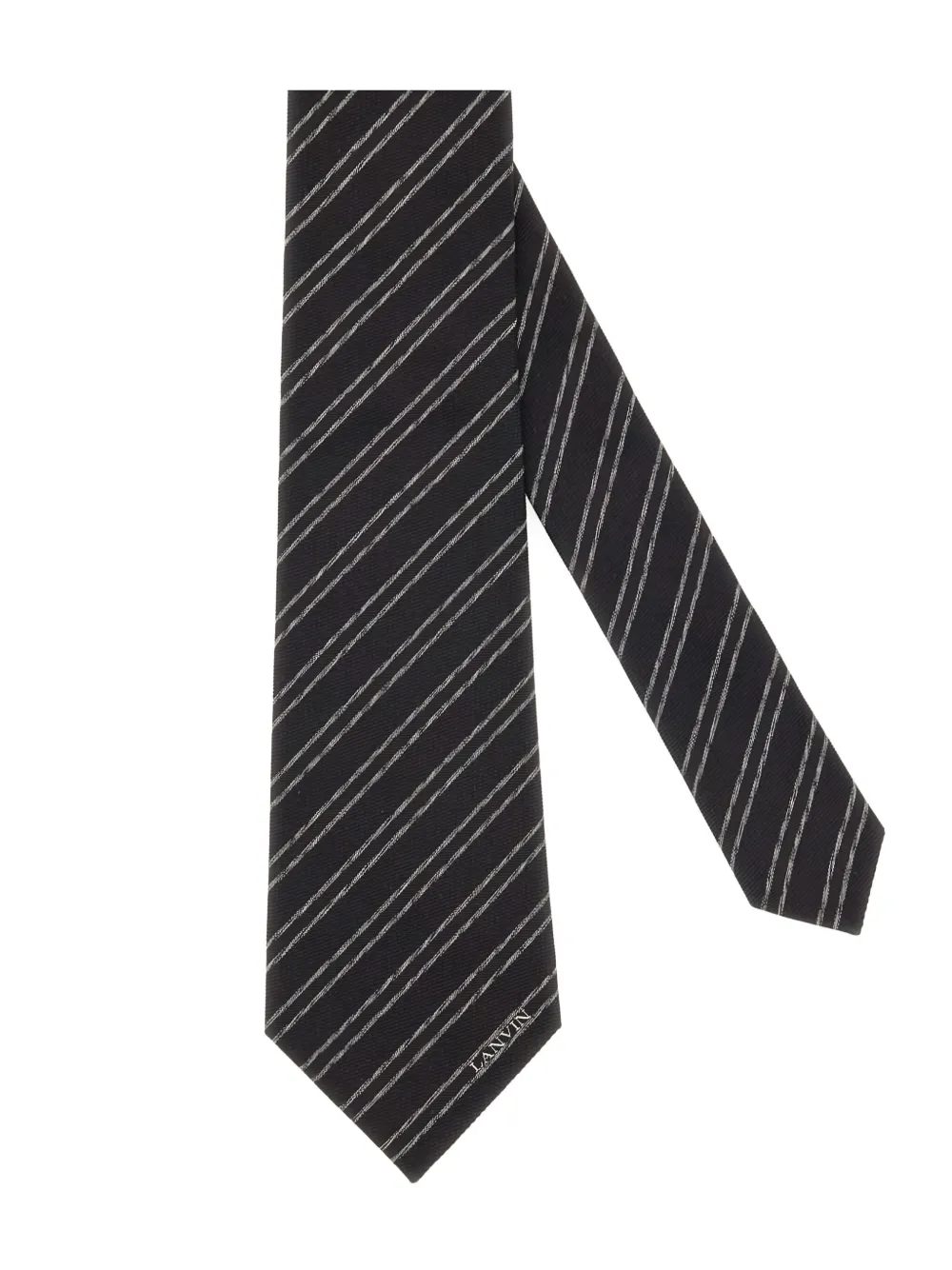 Lanvin striped silk tie - Zwart