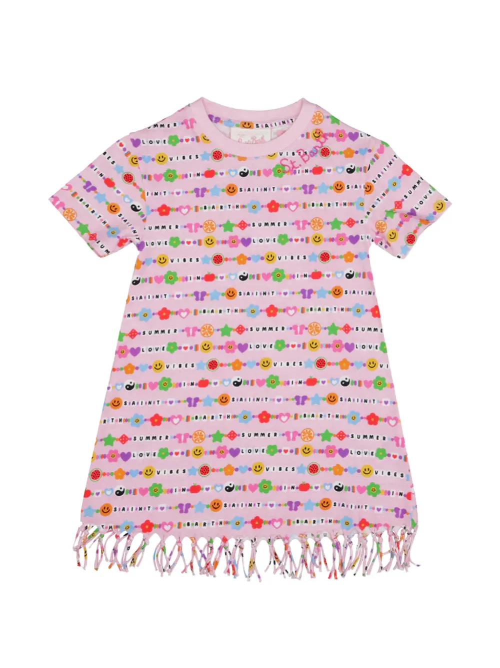 MC2 Saint Barth Kids fringed patterned dress - Rosa
