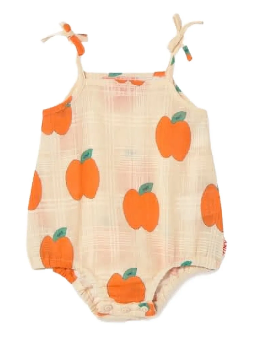 Tiny Cottons apple-print babygrow | Orange | Image 1