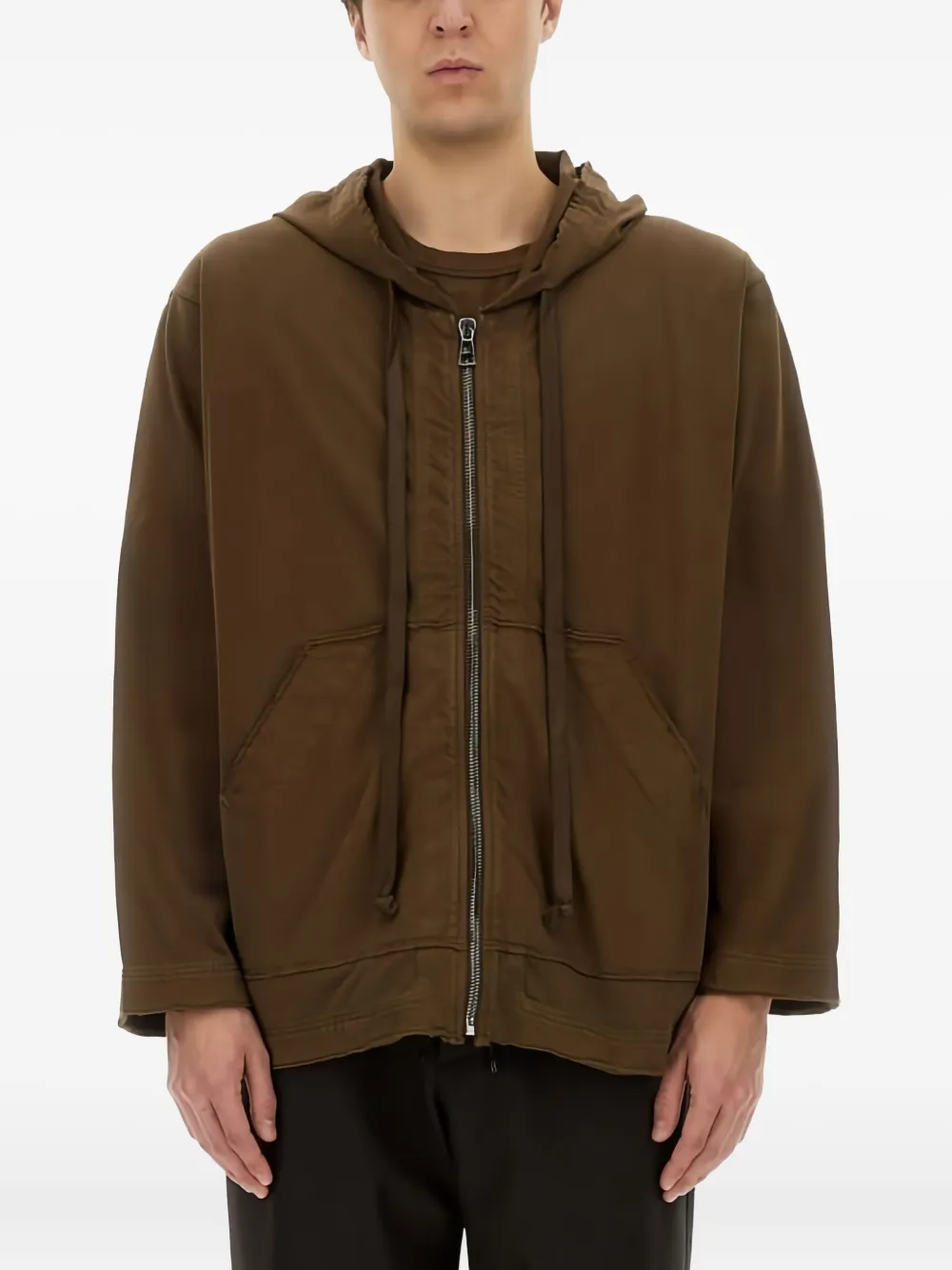 Uma Wang zip-up hoodie | Brown | Image 1