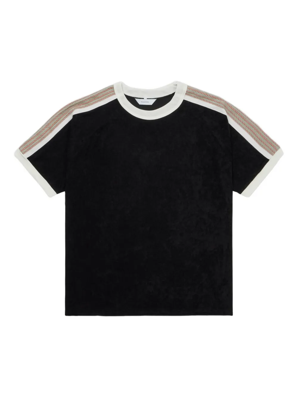 stripe-detail velour T-shirt