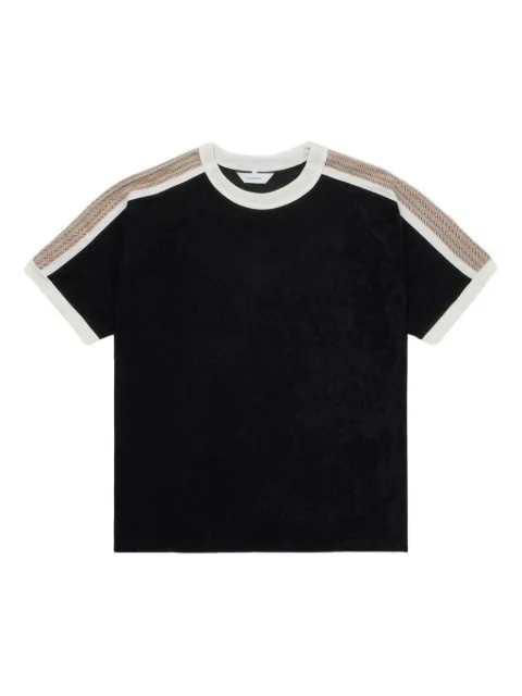 Sasquatchfabrix. stripe-detail velour T-shirt