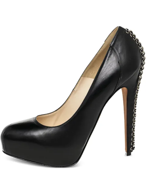 Brian Atwood pre-owned 150mm chain-embellished platform pumps