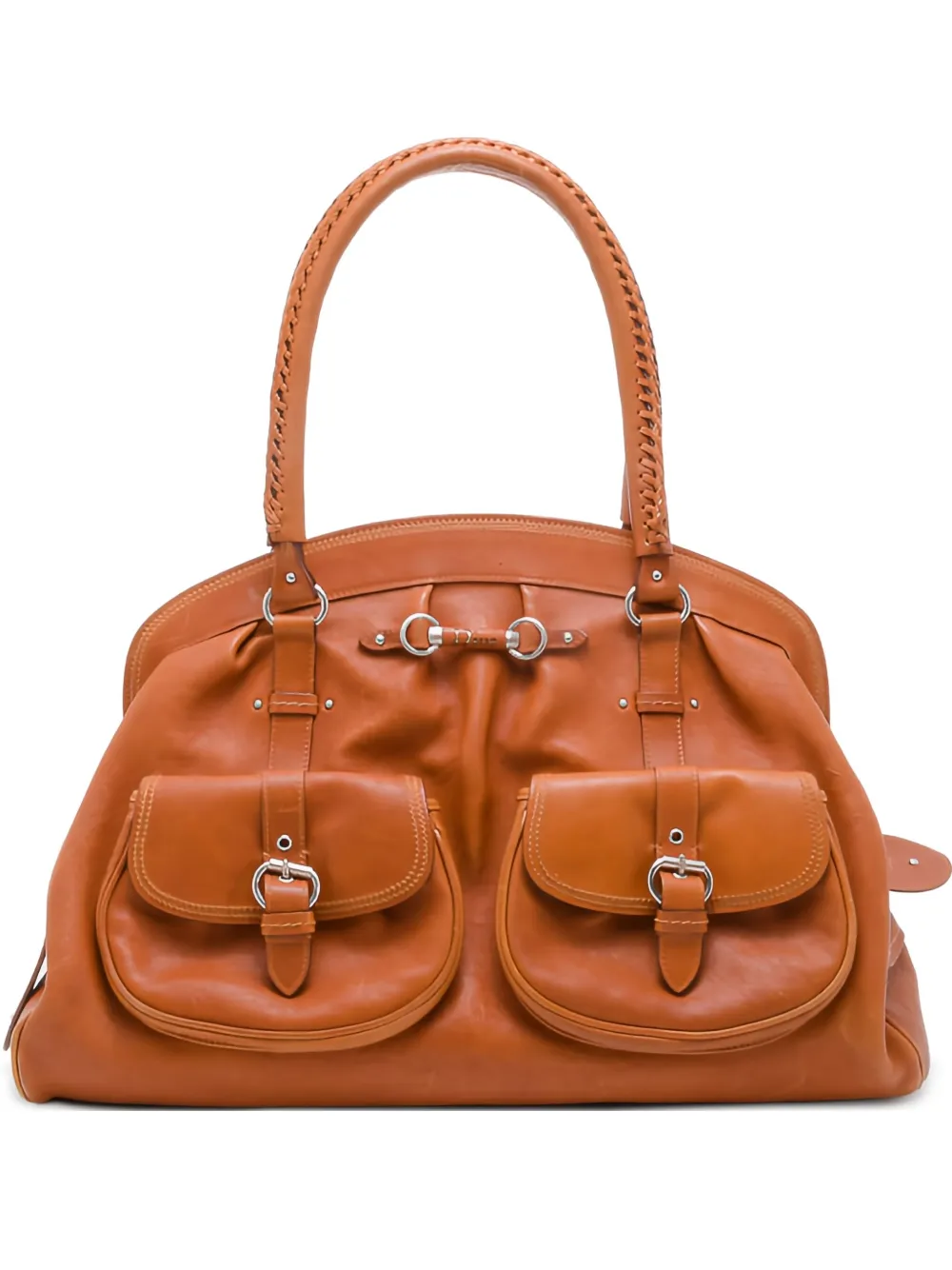Christian Dior Pre-Owned leather satchel bag | Orange | Image 1