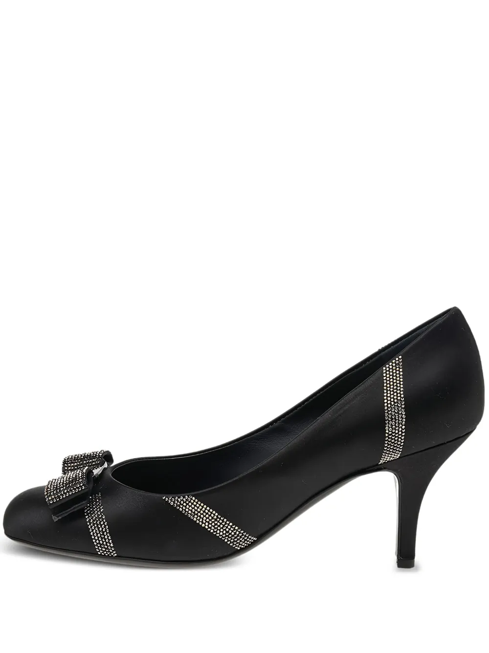 Ferragamo Pre-Owned Pumps Vara Bow con cristalli 80mm - Nero