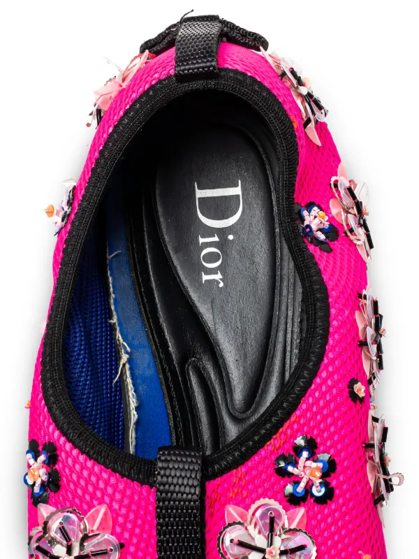 Christian Dior Pre-Owned フローラル スリッポンスニーカー | ピンク