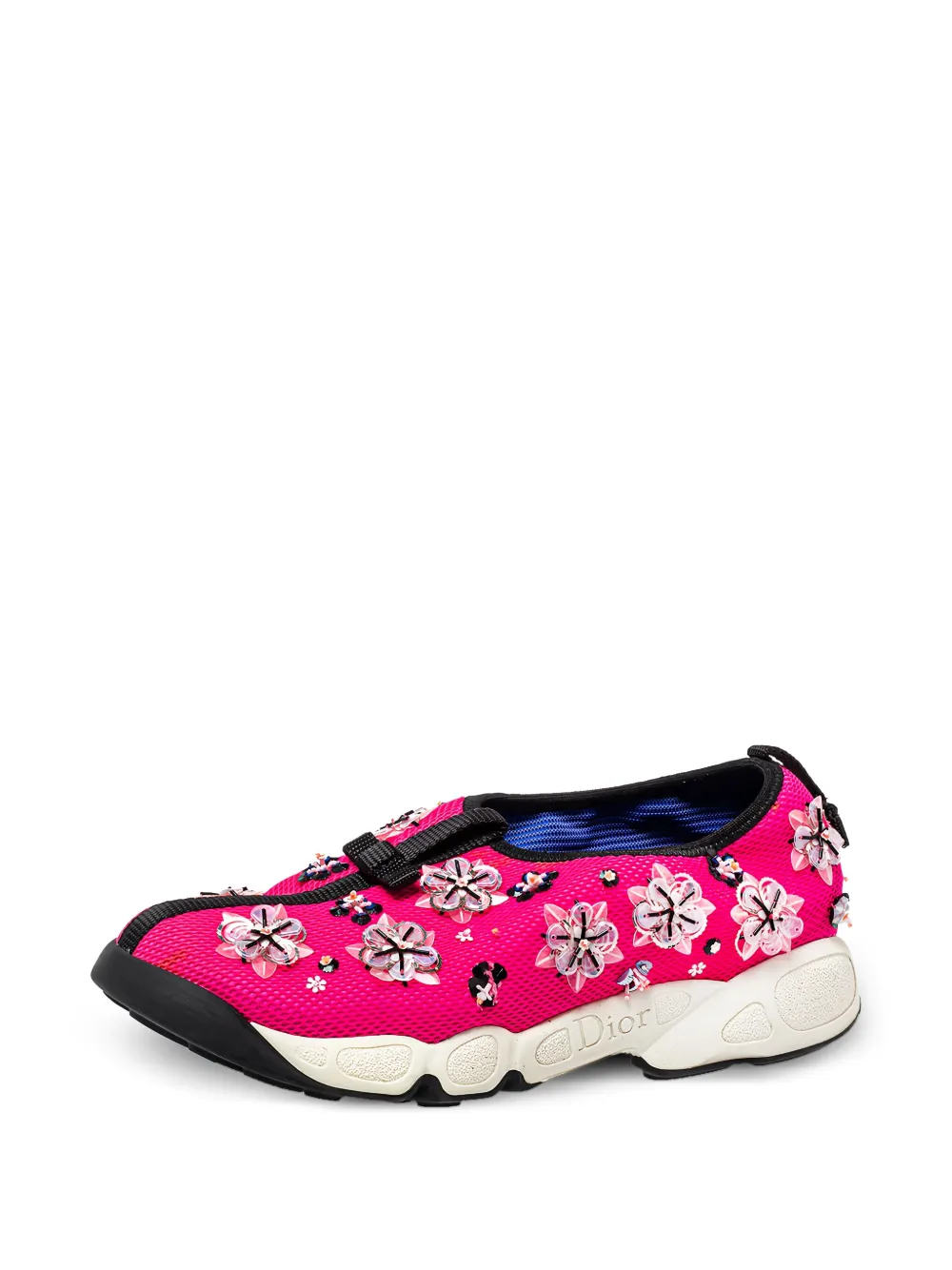 Christian Dior Pre-Owned Sneakers met geborduurde bloemen - Roze