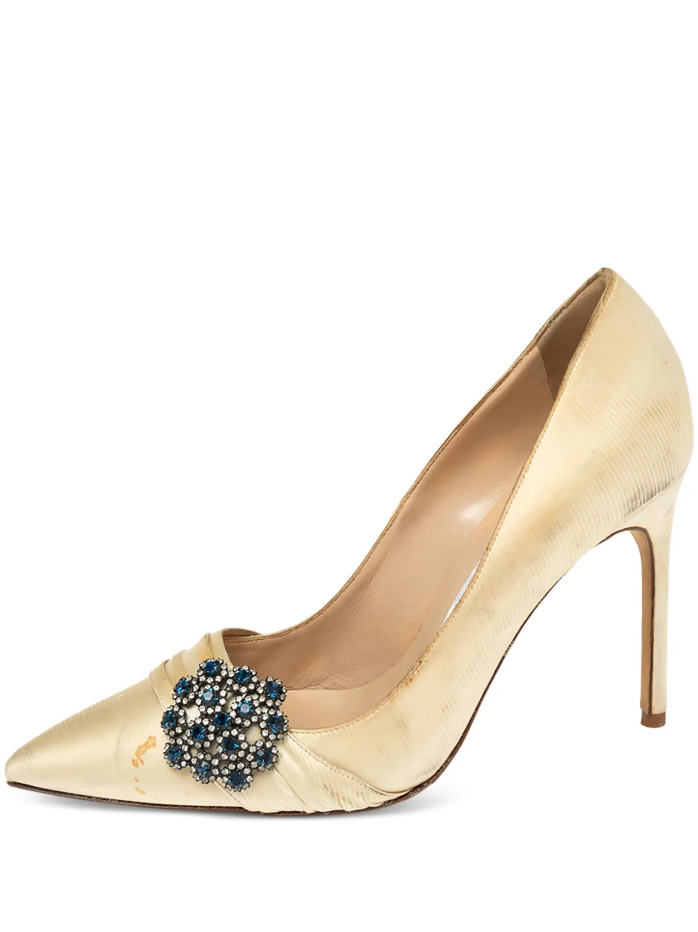 Pre-owned Manolo Blahnik 100mm Satin Pumps