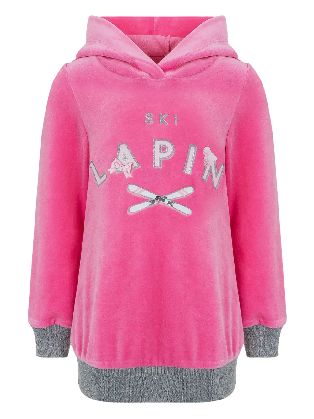 Lapin House Ski-print Hoodie Dress In Pink