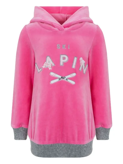 Lapin House ski-print hoodie dress