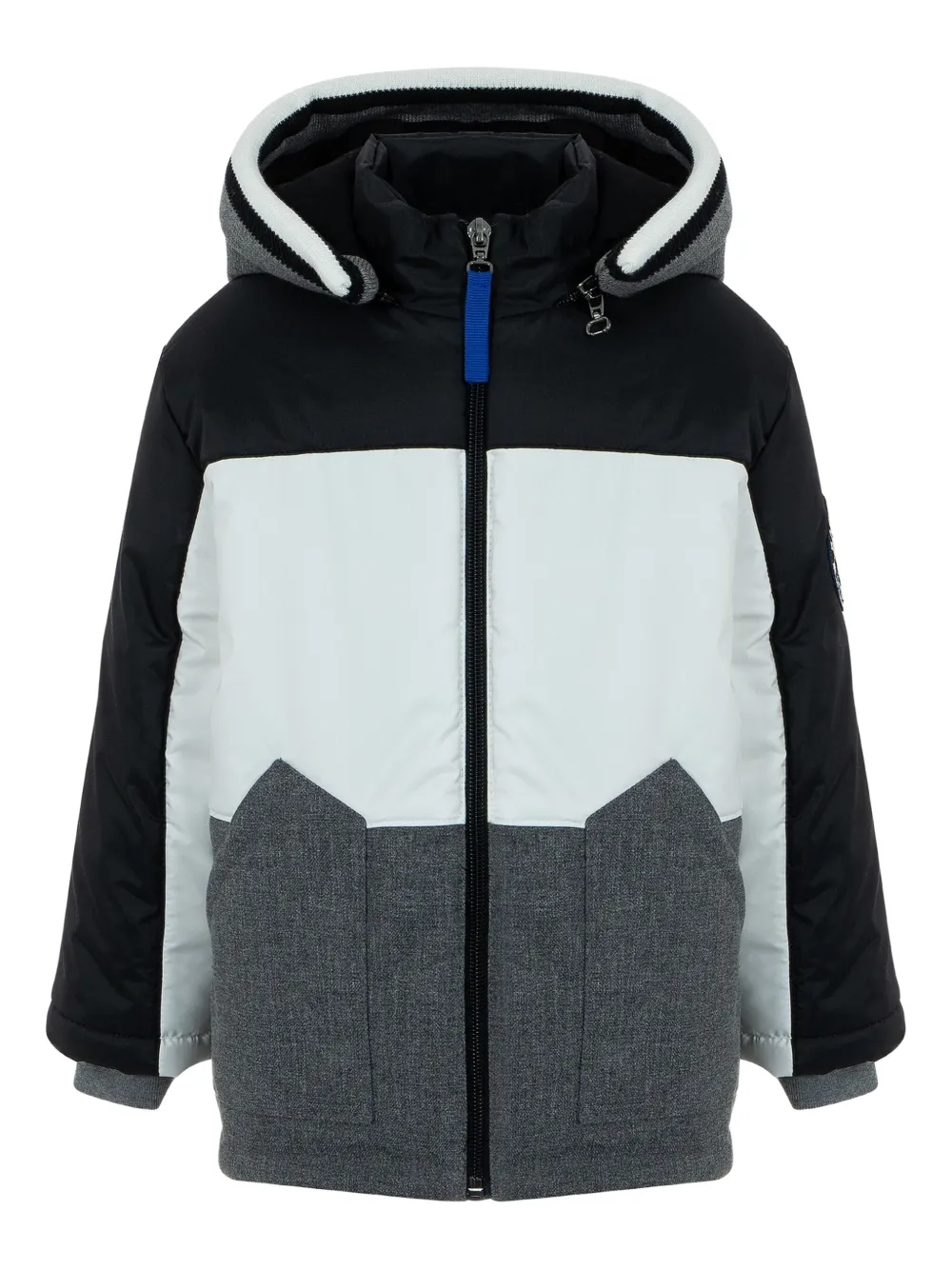 Lapin House Kids' Hooded Colourblock Jacket In Black