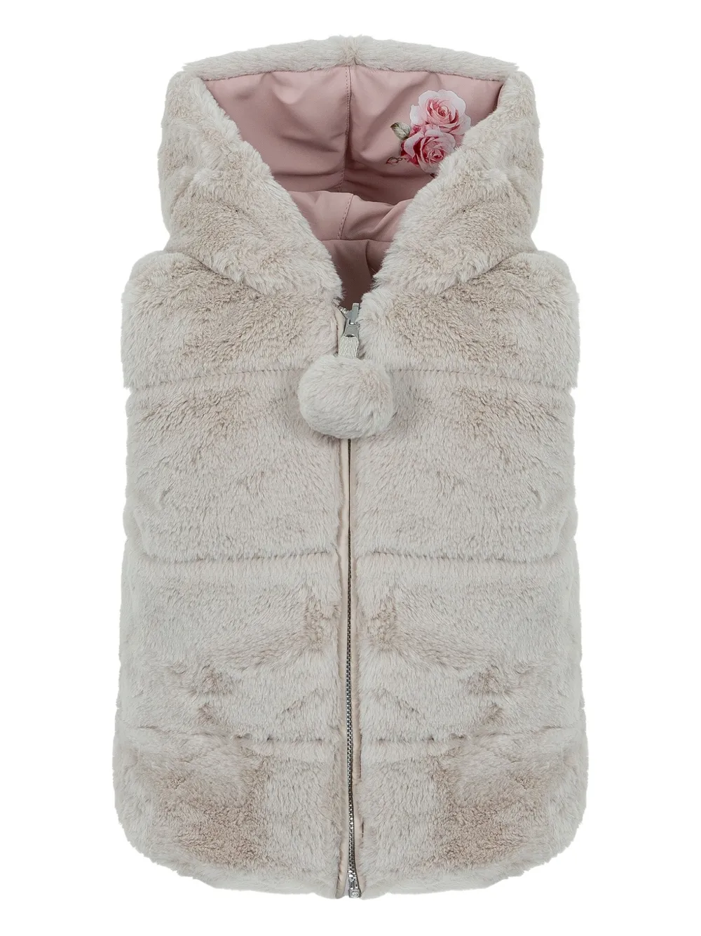 Lapin House Hooded Quilted Gilet In Brown
