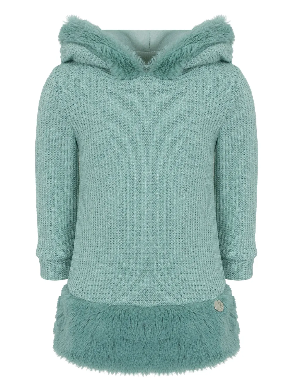 Lapin House Jurk van imitatiebont met capuchon Blauw