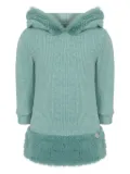Lapin House faux-fur hooded dress - Blue