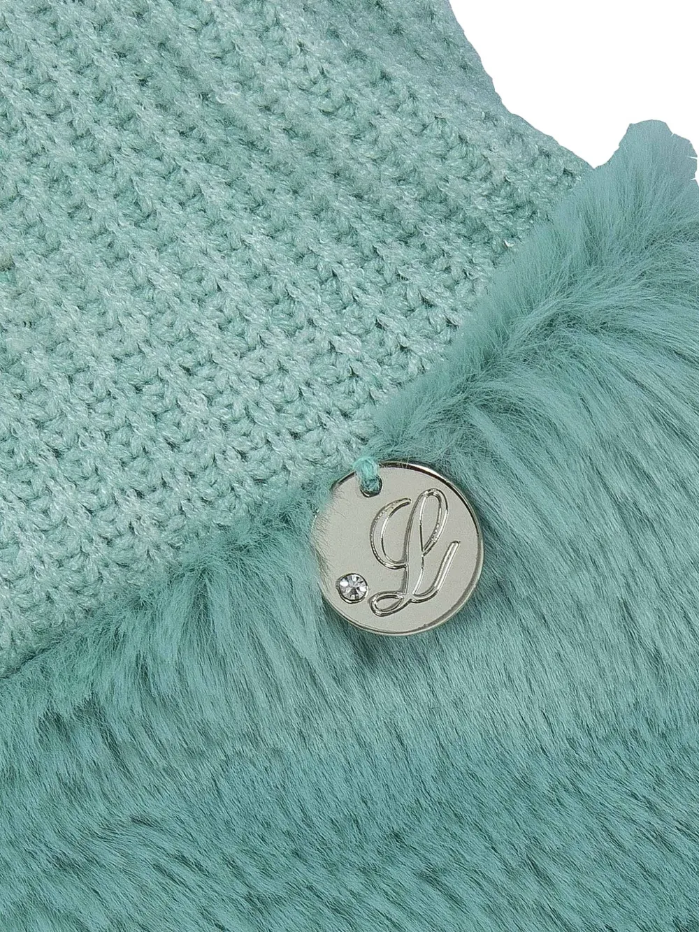 Lapin House Jurk van imitatiebont met capuchon Blauw