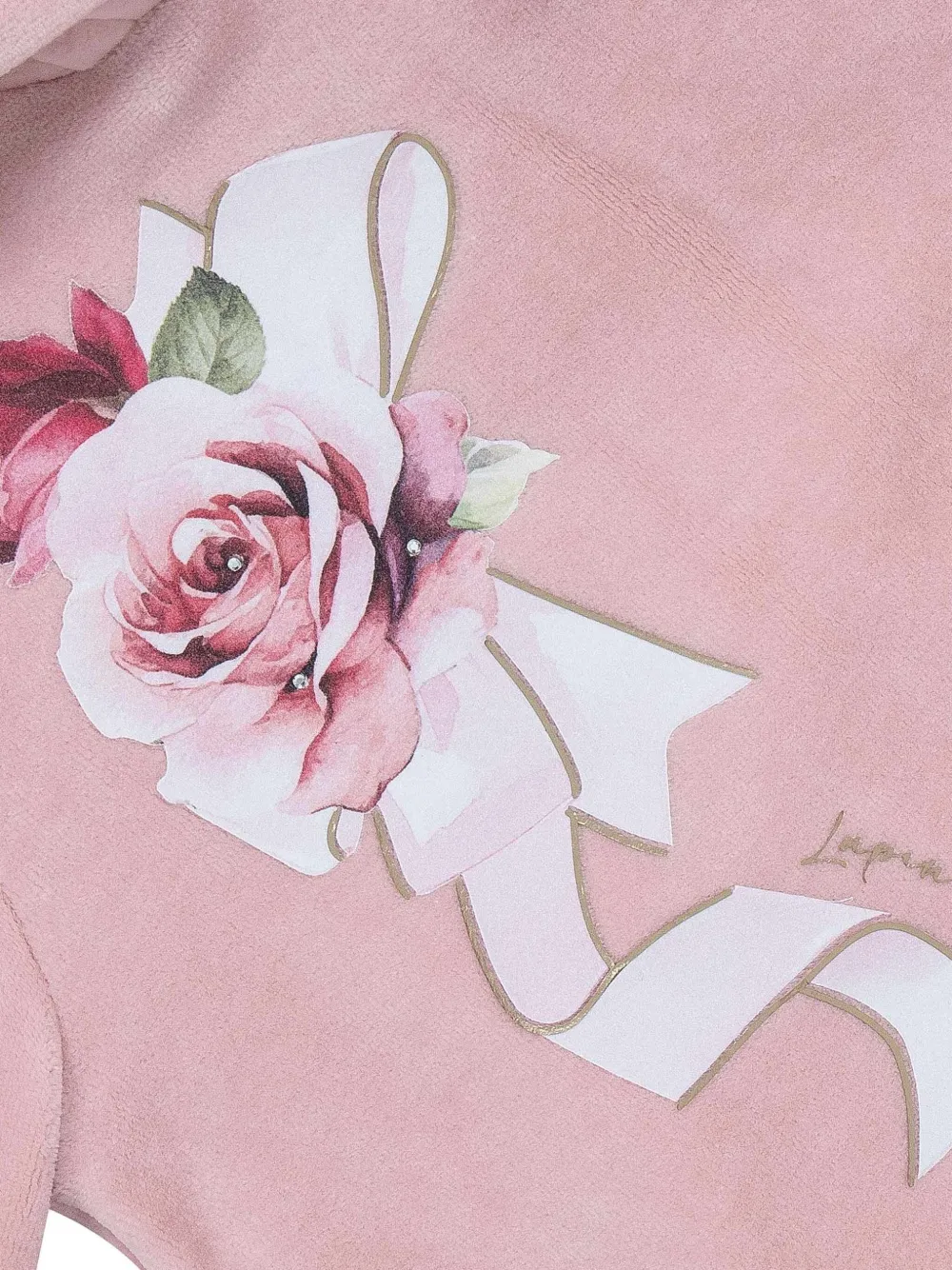 Lapin House Jurk met roosprint en capuchon Roze