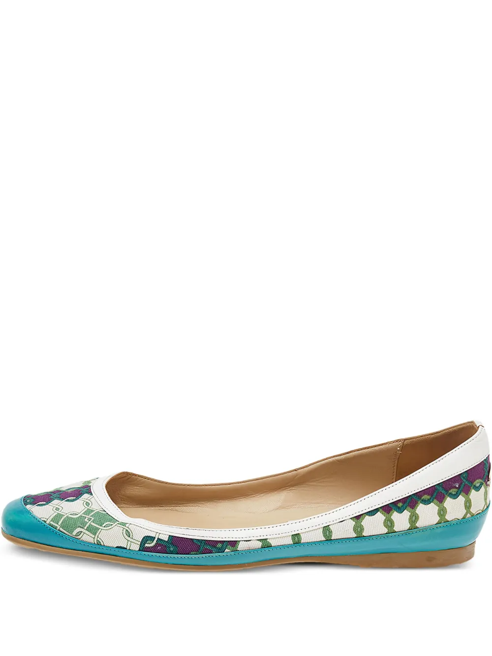 Jimmy Choo Pre-Owned patterned ballet flats | Blue | Image 1