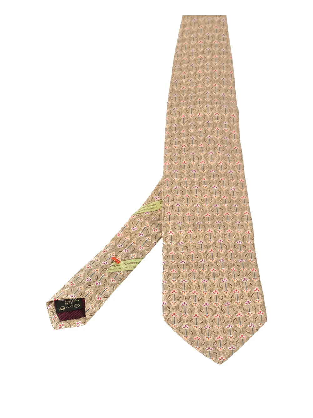 floral-pattern silk tie
