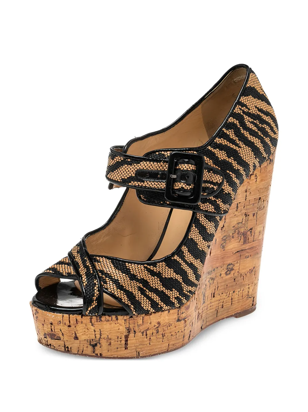 Christian Louboutin Pre-Owned 140 mm Melides sandalen met sleehak - Bruin