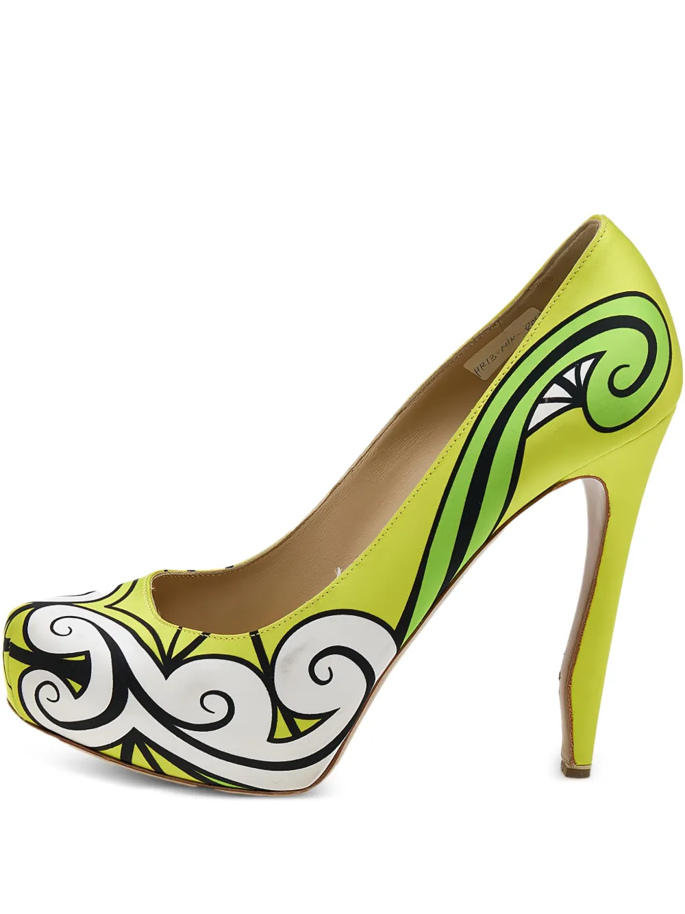 Nicholas Kirkwood pre-owned 125mm printed platform pumps | Yellow | Image 1