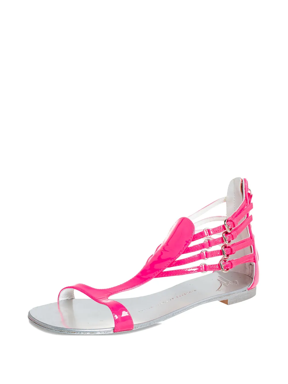 Giuseppe Zanotti Vintage Platte leren sandalen - Roze