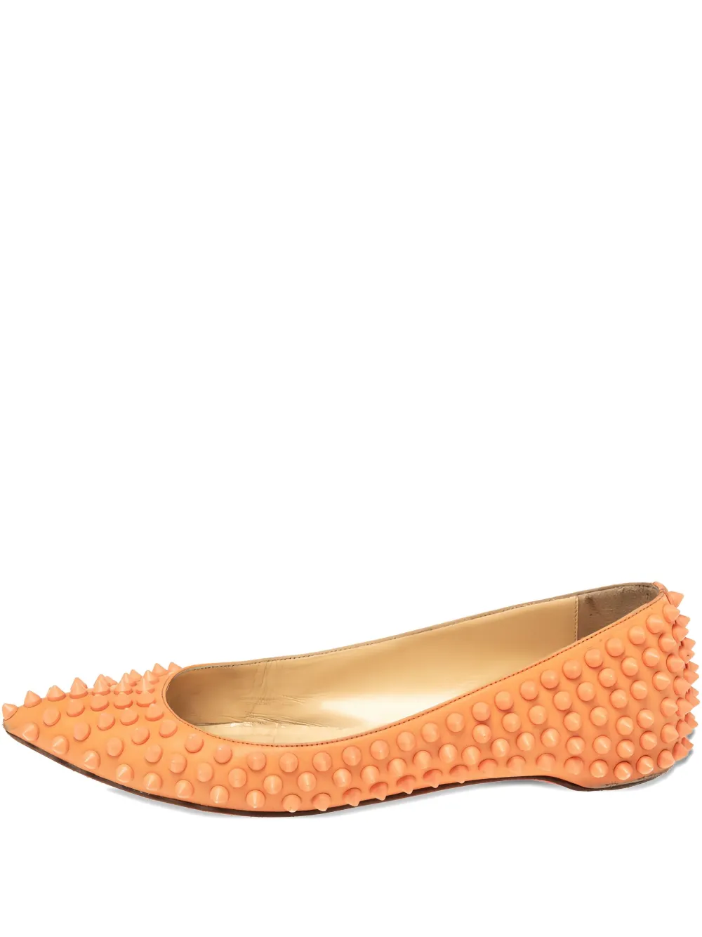 Christian Louboutin Pre-Owned Pigalle leather spiked ballet flats - Arancione