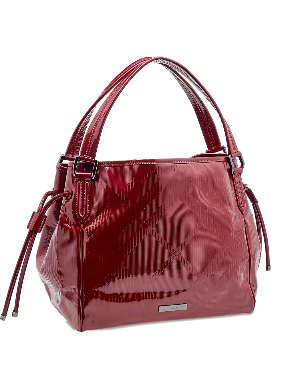 Burberry Pre-Owned 2024 patent leather embossed tote bag - Rosso
