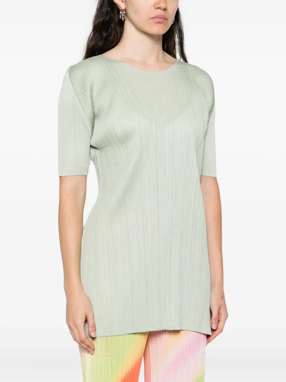 Issey Miyake Geplooide top Groen