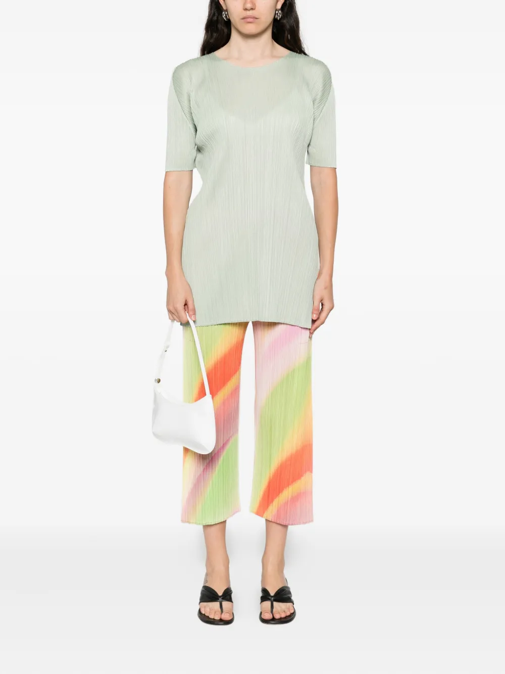 Issey Miyake Geplooide top - Groen
